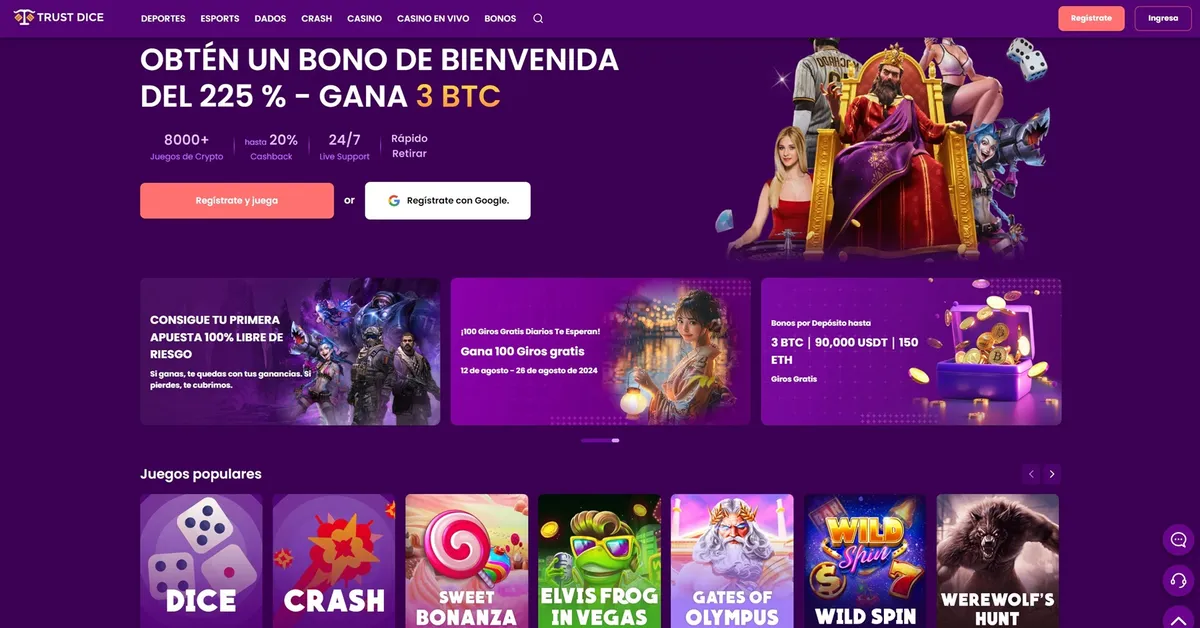 trustdice casino screen es