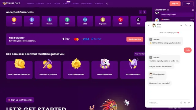 trustdice casino support