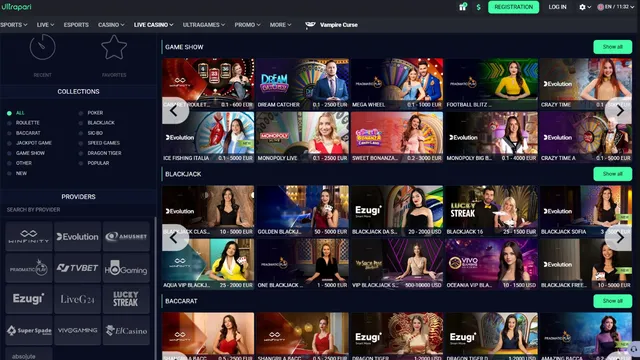 ultrapari casino live games