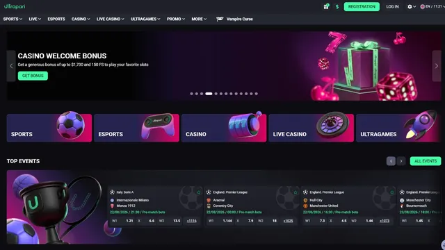 ultrapari casino website screen