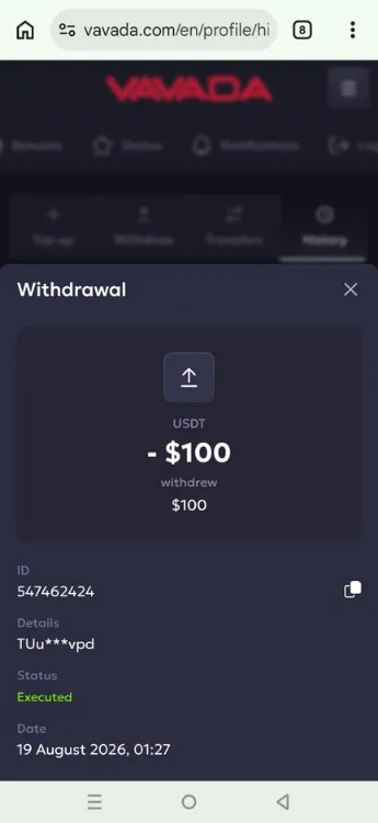 vavada casino withdrawal icon