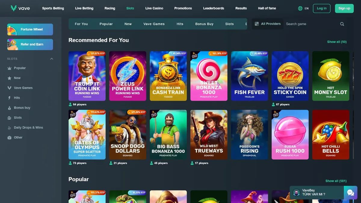 vave casino slots