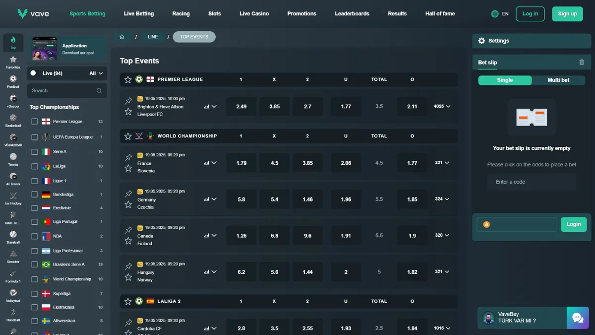vave casino sports betting