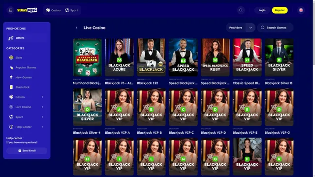 vegasnova casino live games