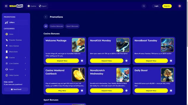 vegasnova casino promotions