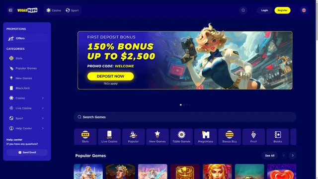 vegasnova casino website screen