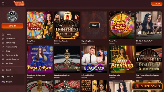 vegazone casino live games