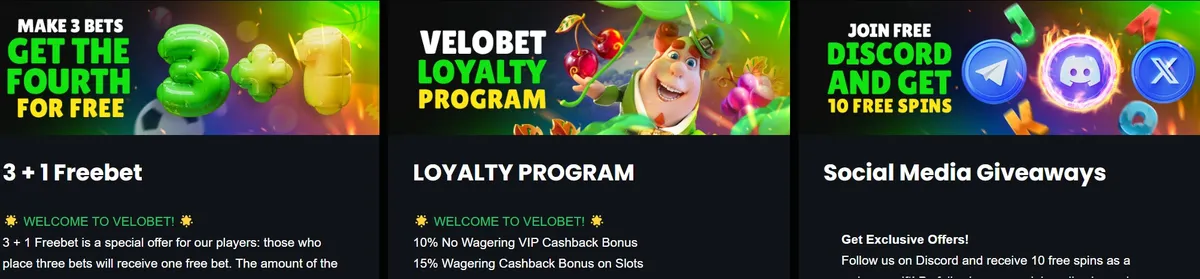 velobet casino promotions