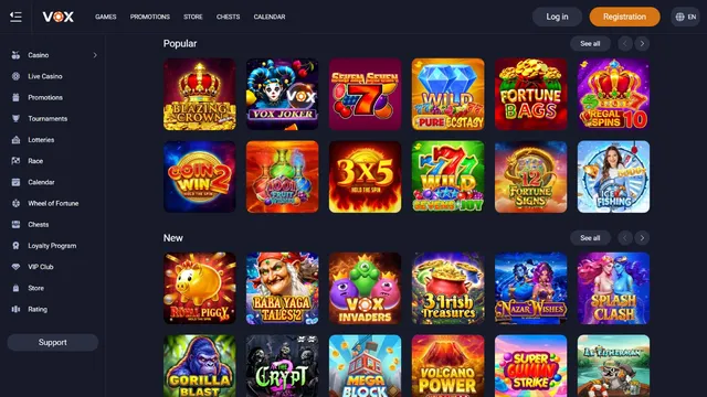 vox casino games