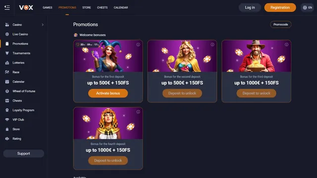 vox casino promotions