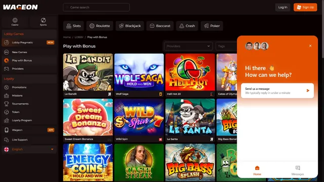 wageon casino support