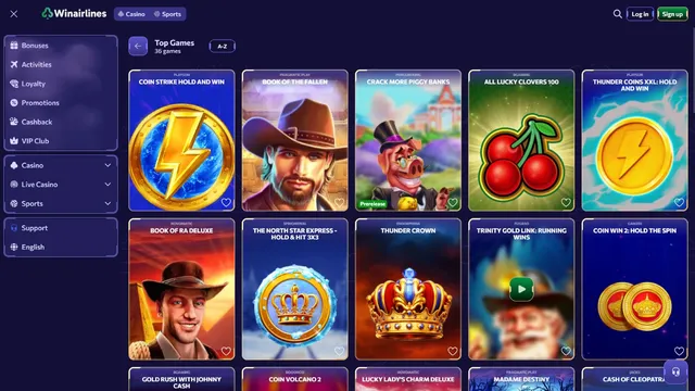 winairlines casino games