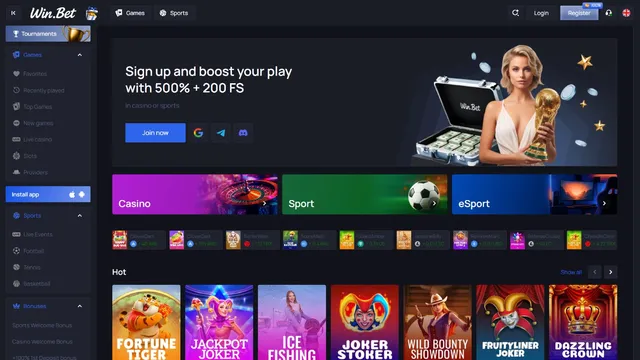 winbet casino website screen