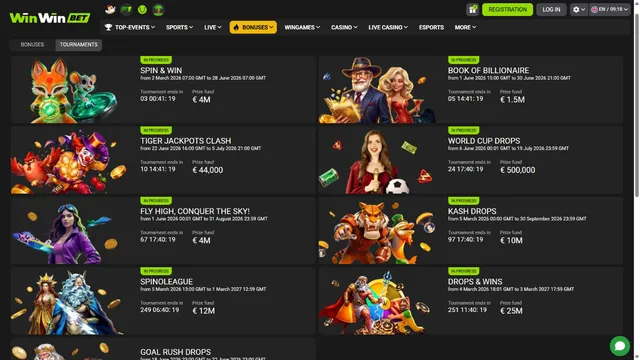 winwinbet casino tournaments
