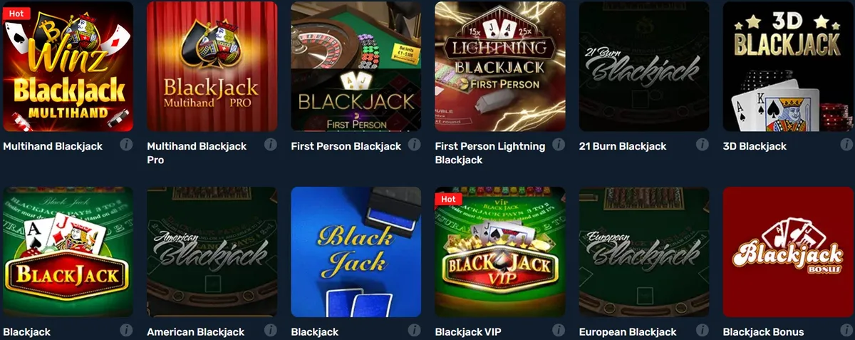 winz casino blackjack