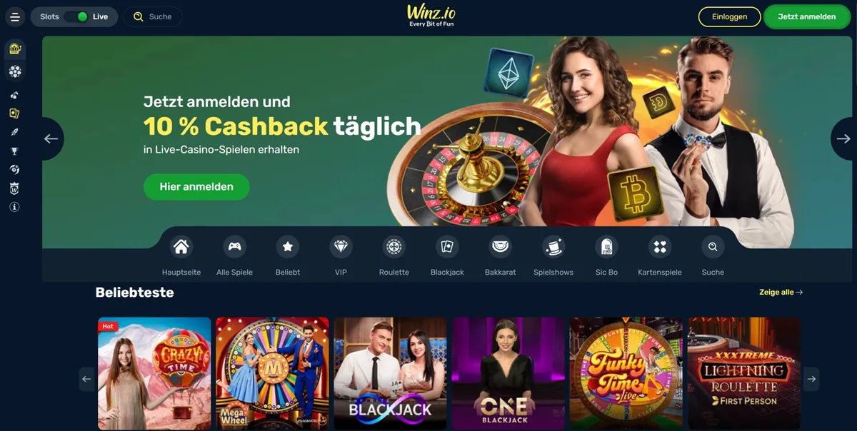 winz casino screen de