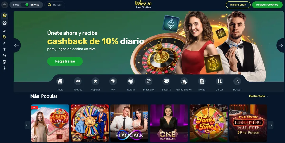 winz casino screen es