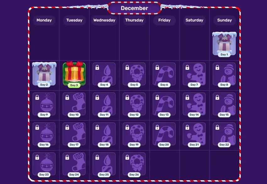 winz casino xmas calendar prizes