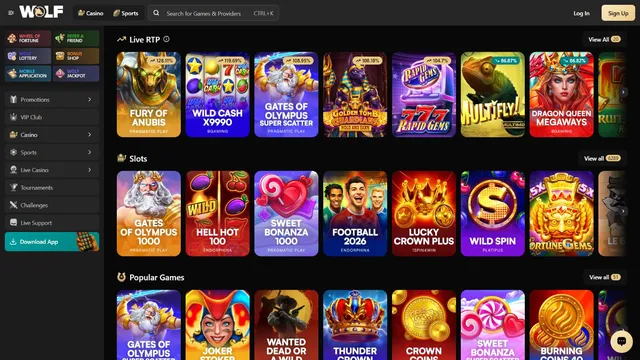 wolf io casino games
