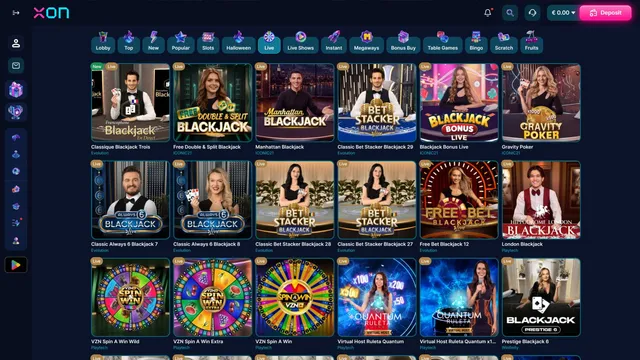 xon bet casino live games