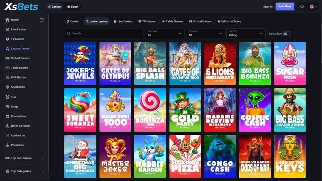 xsbets casino games