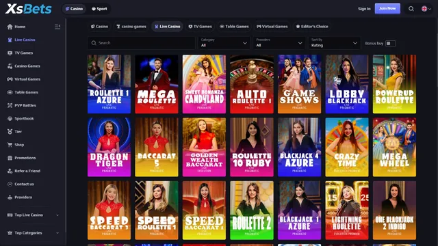 xsbets casino live games