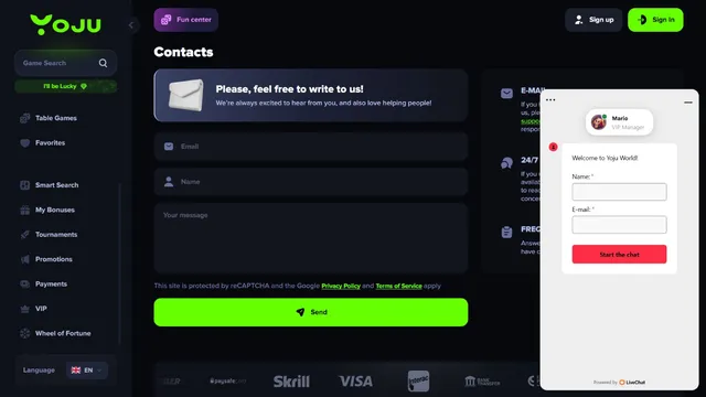 yoju casino support